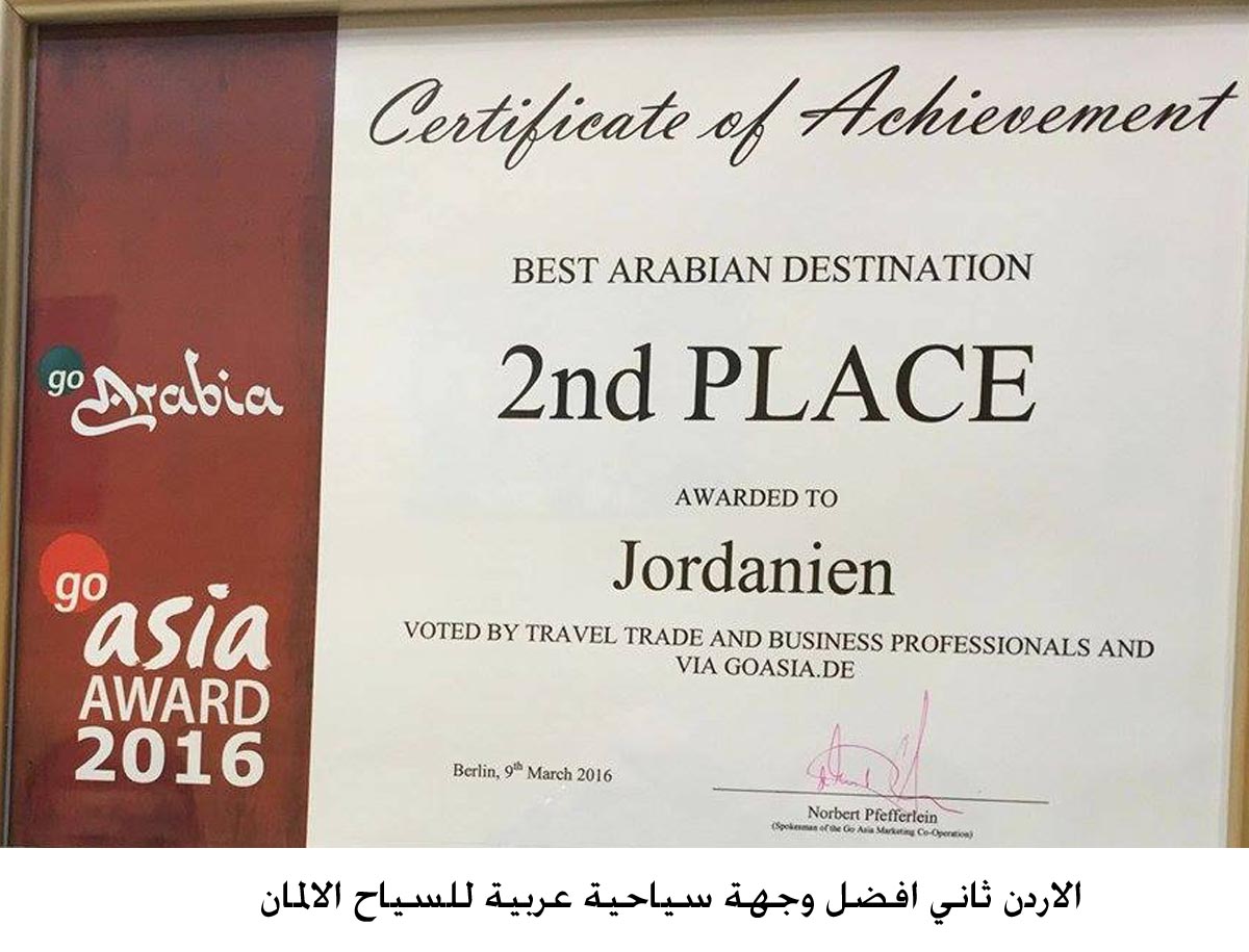 Jordan second top Arab destination to German tourists