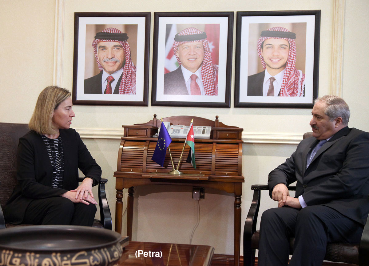 Mogherini: EU keen on partnership with Jordan to address regional challenges