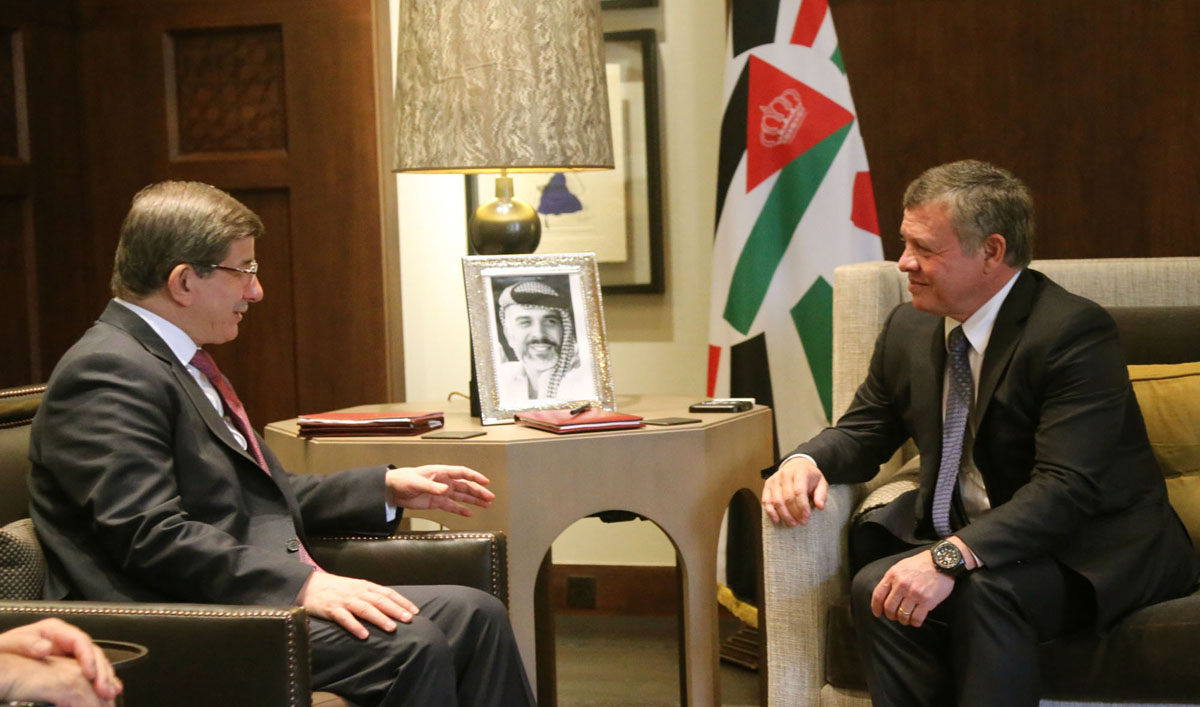 King, Turkish PM discuss Syrian crisis, war on terror