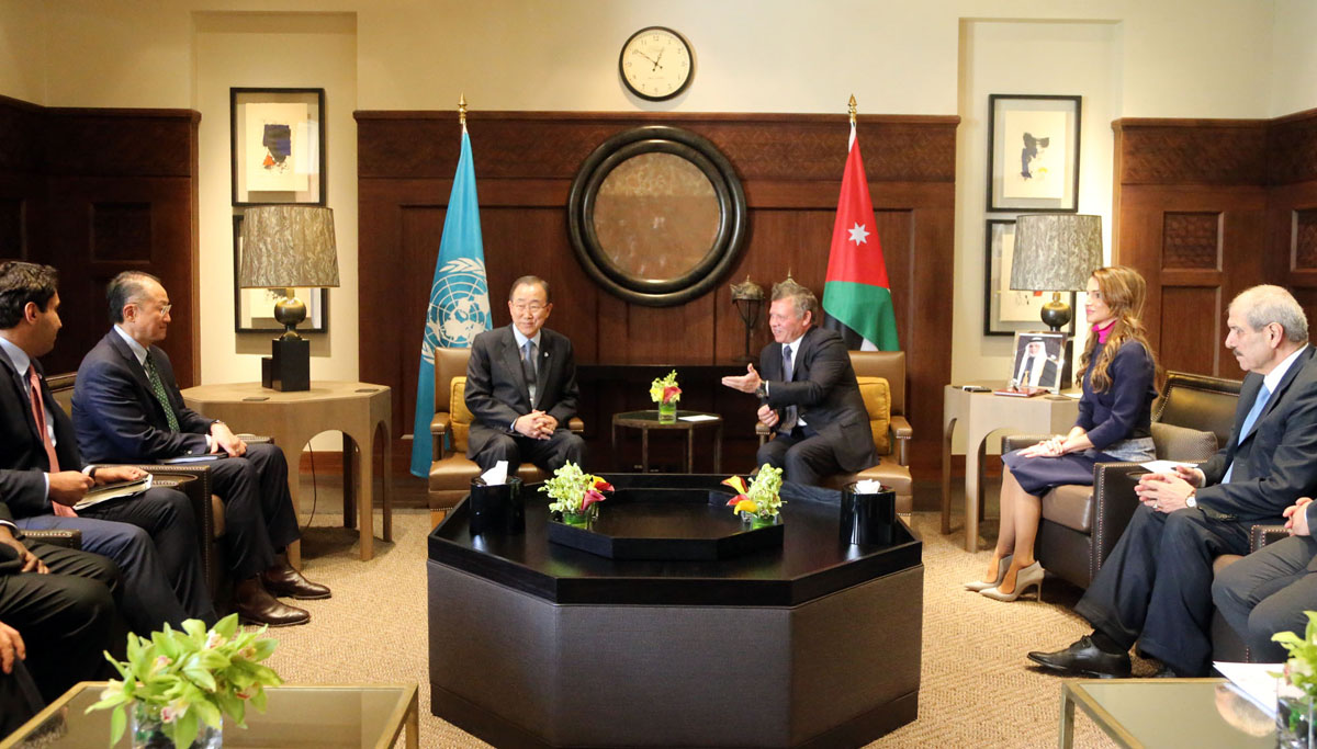 King, UN Chief, World Bank President discuss Syrian refugee crisis