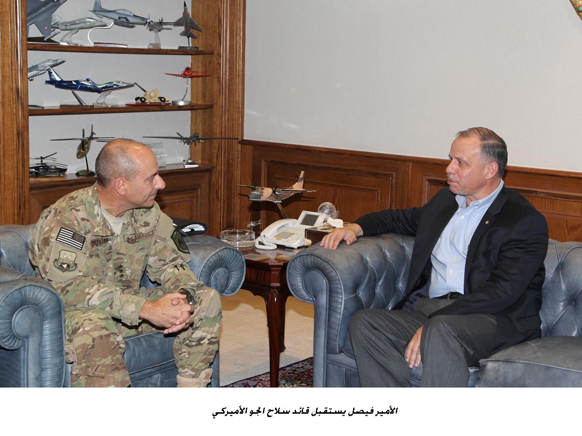 Prince Faisal meets commander of US Air Force