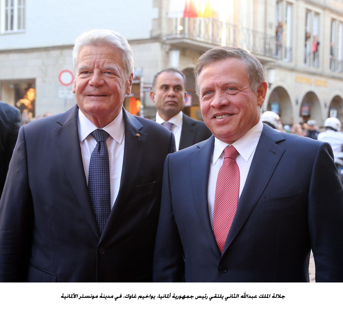 King, German president discuss ties, Mideast