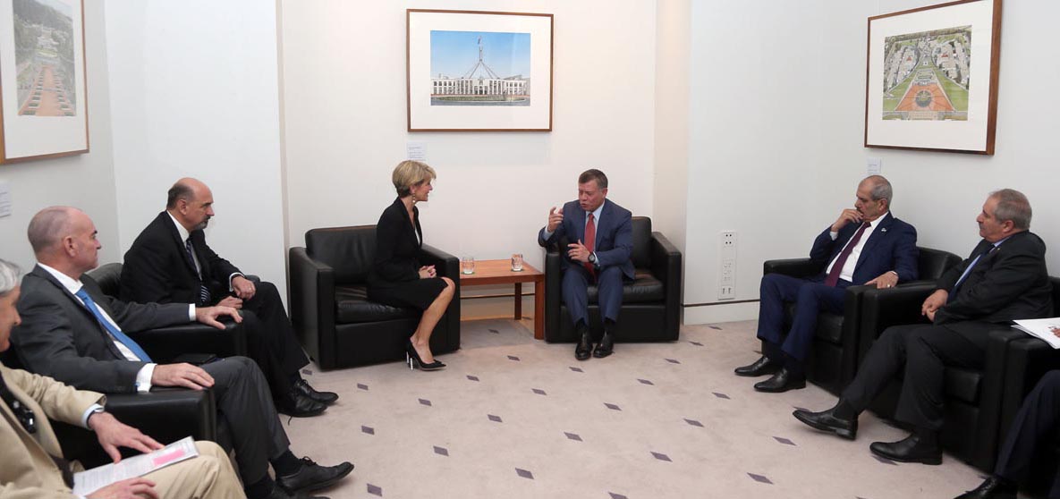 King meets Australian FM, leader of the opposition
