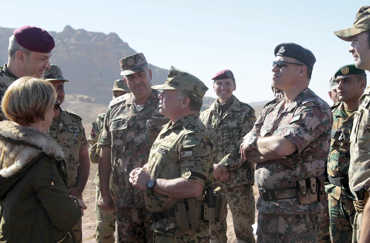 King attends military drill