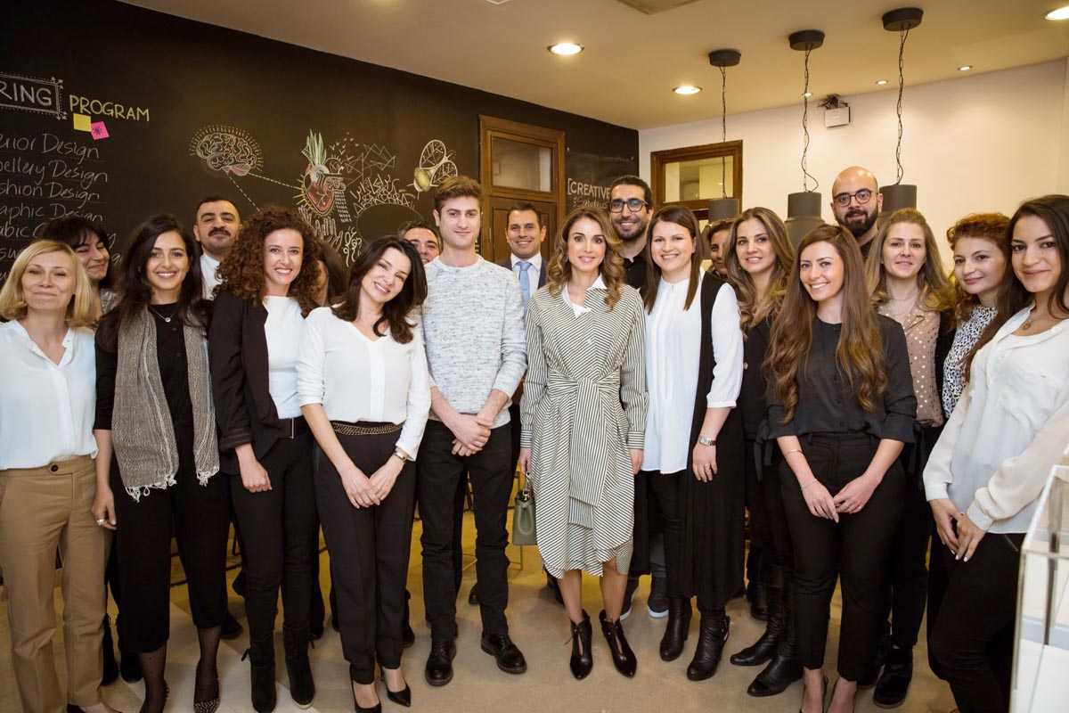 Queen Rania calls for widening circle of interest in design at visit to Design Institute Amman