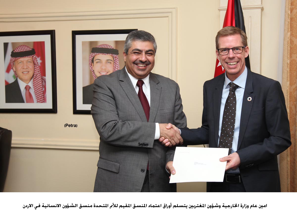UN Resident Coordinator in Jordan presents credentials