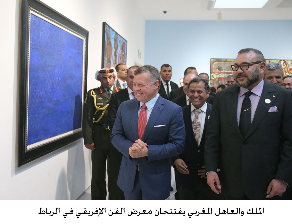 King, Moroccan Monarch open African Art Exhibition in Rabat