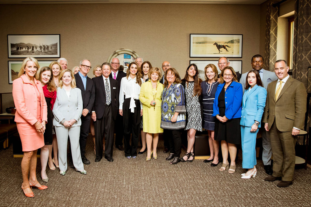 Queen Rania meets with supporters of the Jordan River Foundation