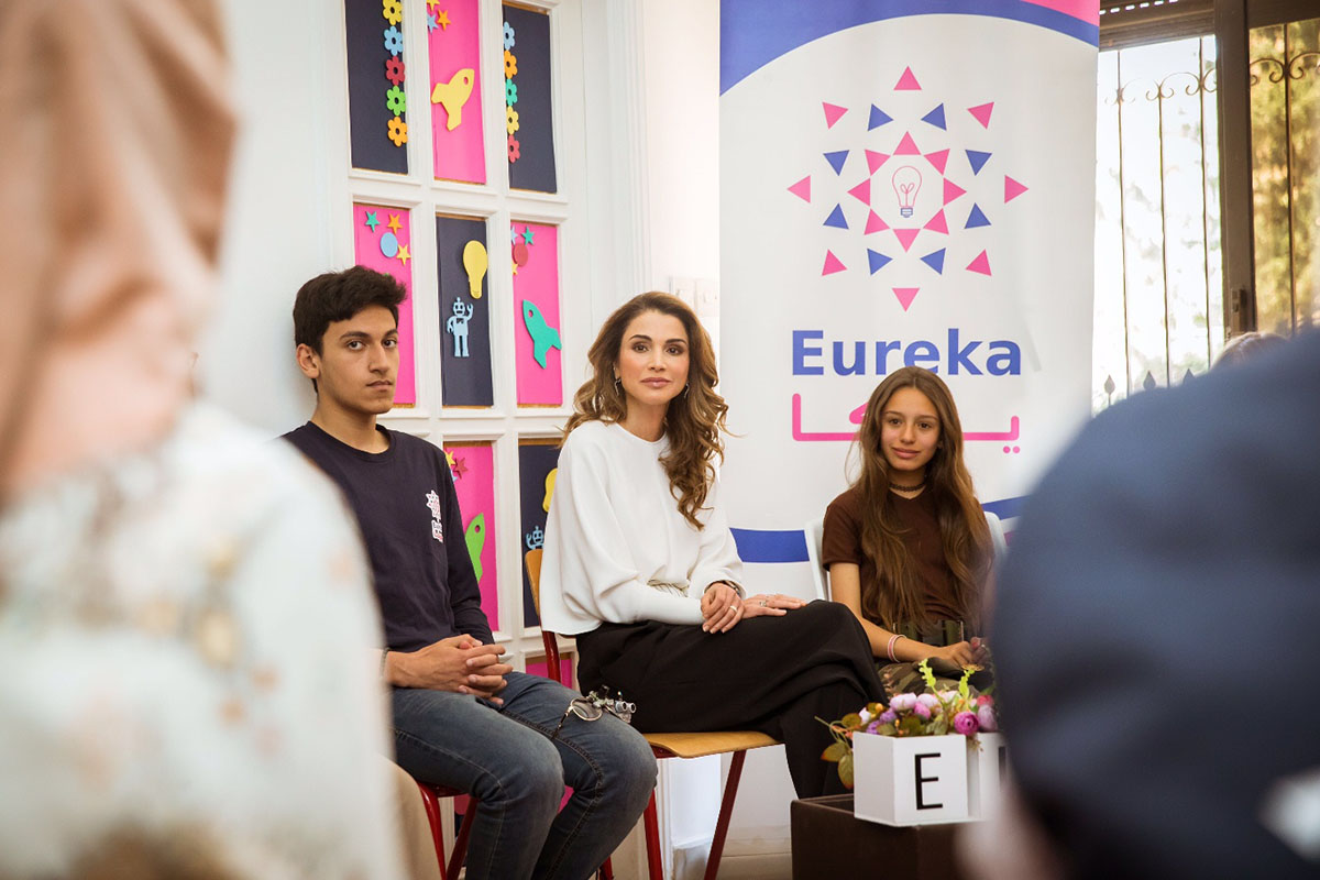 Queen Rania Visits Eureka Tech Academy and Meets with its Staff and Students
