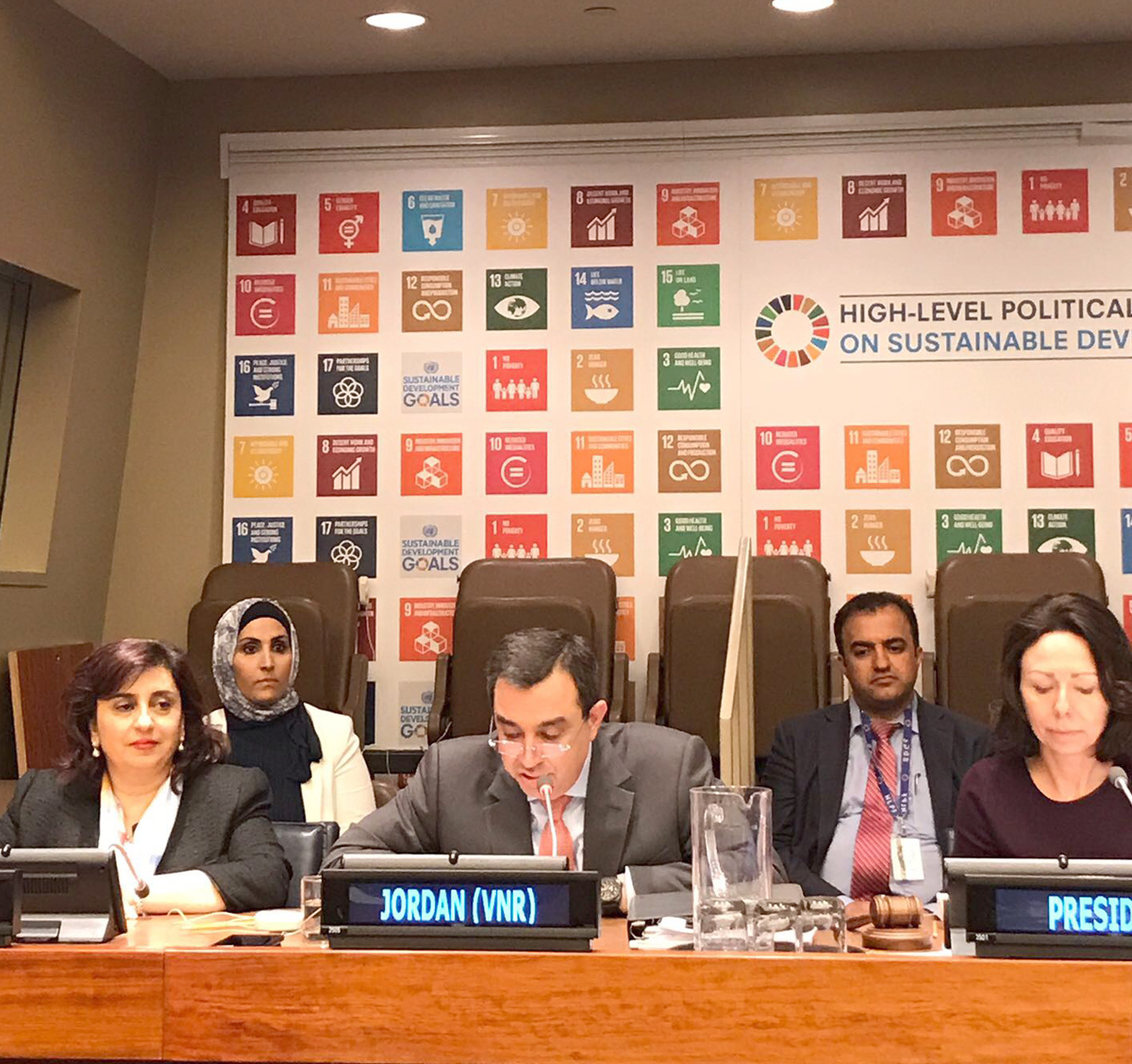 Fakoury outlines Jordan's voluntary national review on sustainable development at the UN