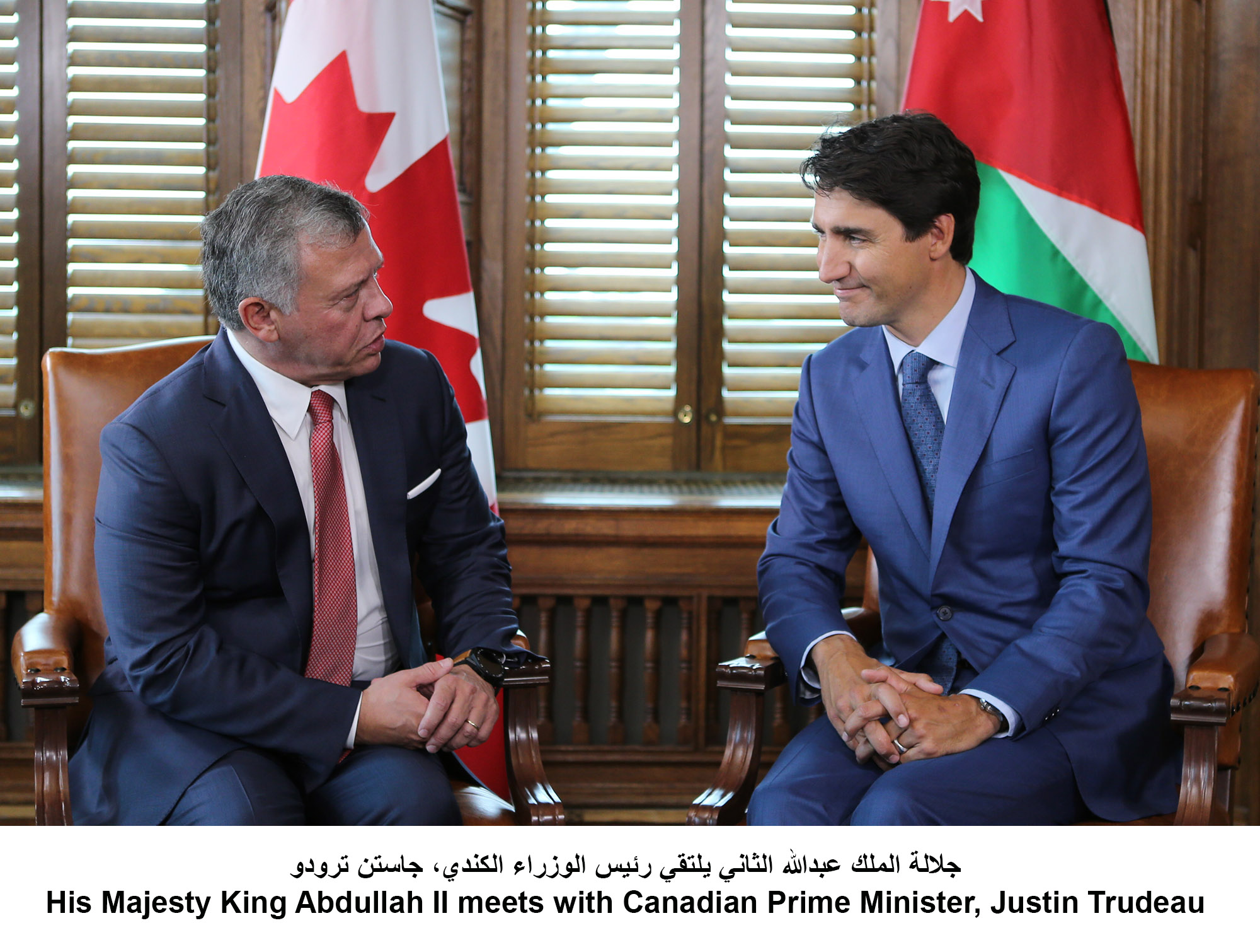 King, Canadian PM hold talks on ties, Mideast issues