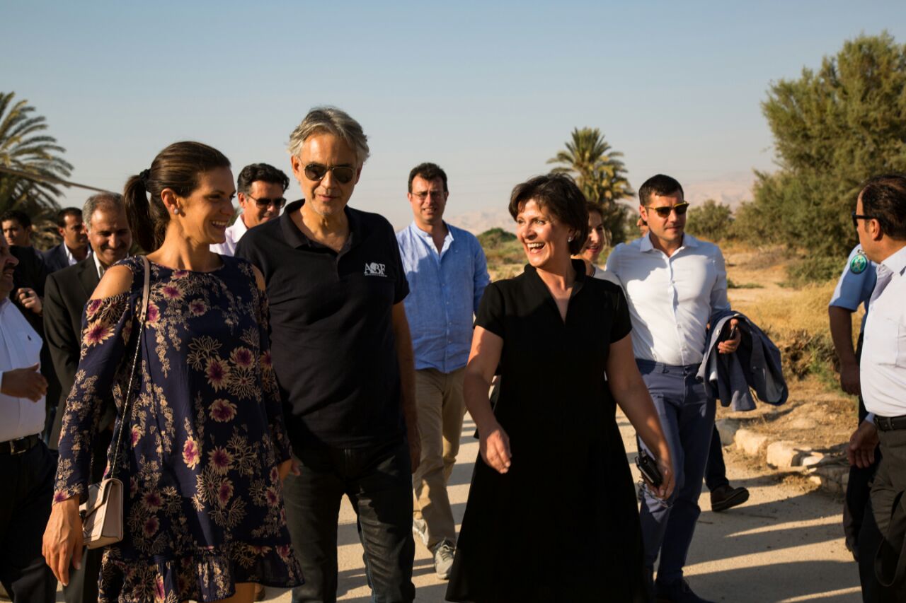 Italian star tenor Andrea Bocelli visits Baptism Site