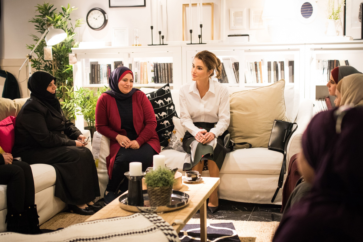 Queen Rania views first handicrafts collection produced under JRF and IKEA partnership