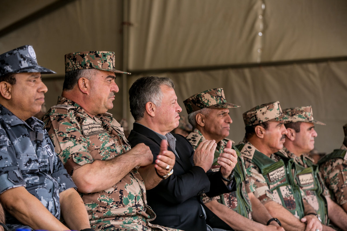 King attends military drill