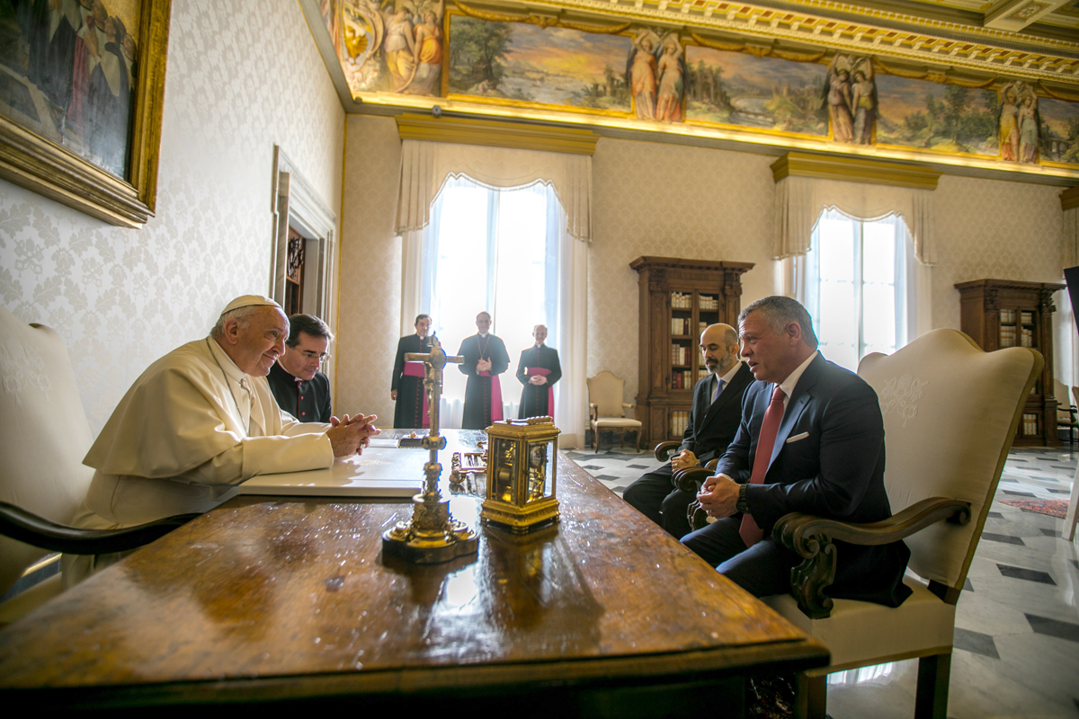 King meets Pope Francis