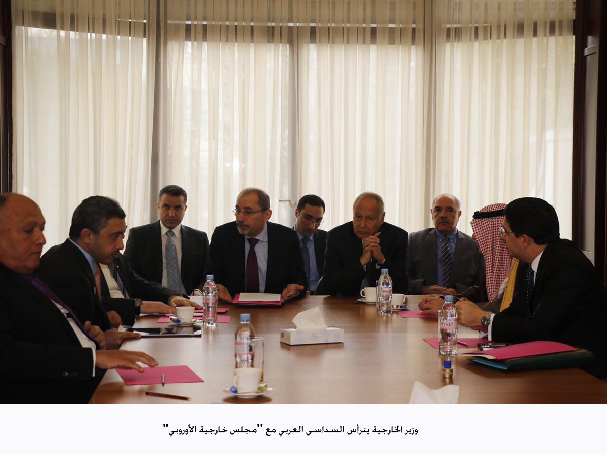 FM chairs Arab delegation to meet EU Council of Foreign Ministers