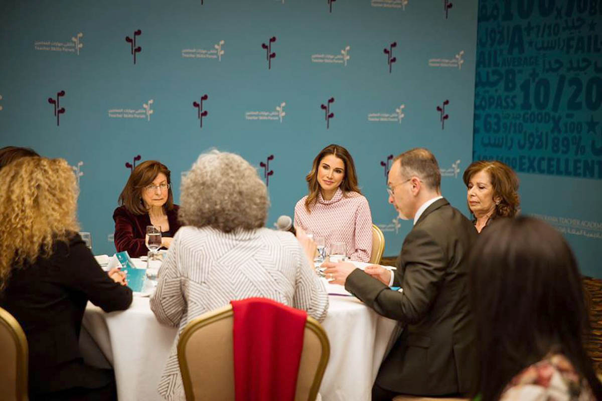 Queen Rania attends Arabic Language Learning Standards session
