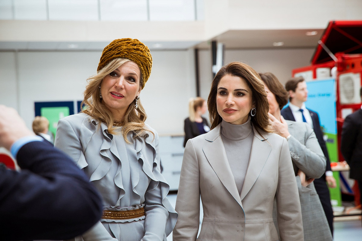 Queen Rania, Queen Maxima Visit Mondriaan Regional Training Center in The Hague