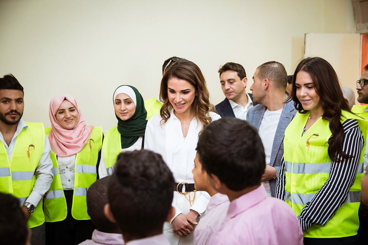 Queen Rania visits Dar Al Aytam Society in Marka