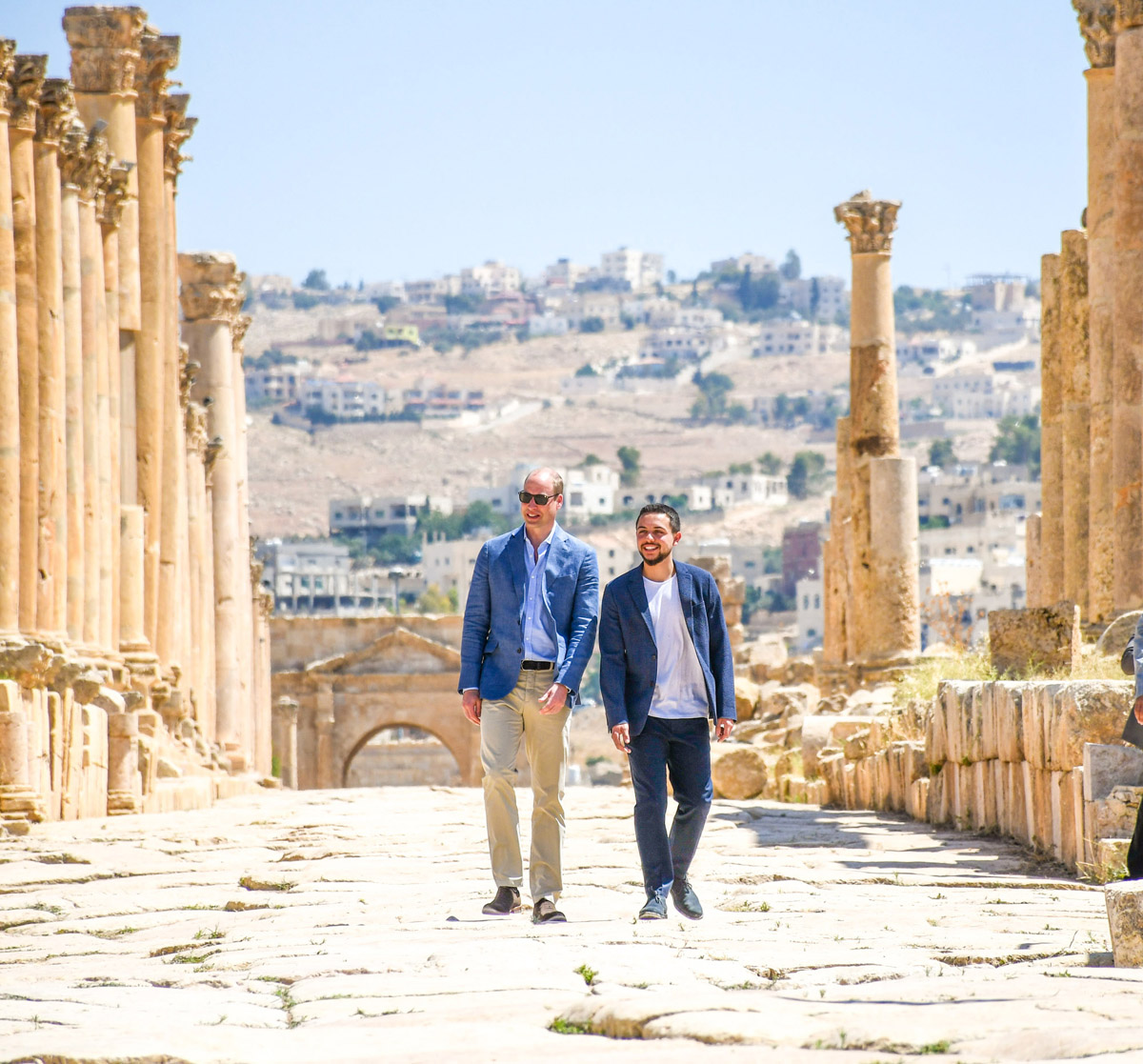 Prince Hussein, Prince William visit Jerash Archaeological City