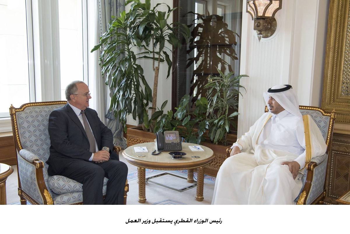 رئيس الوزراء القطري يستقبل وزير العمل <br>