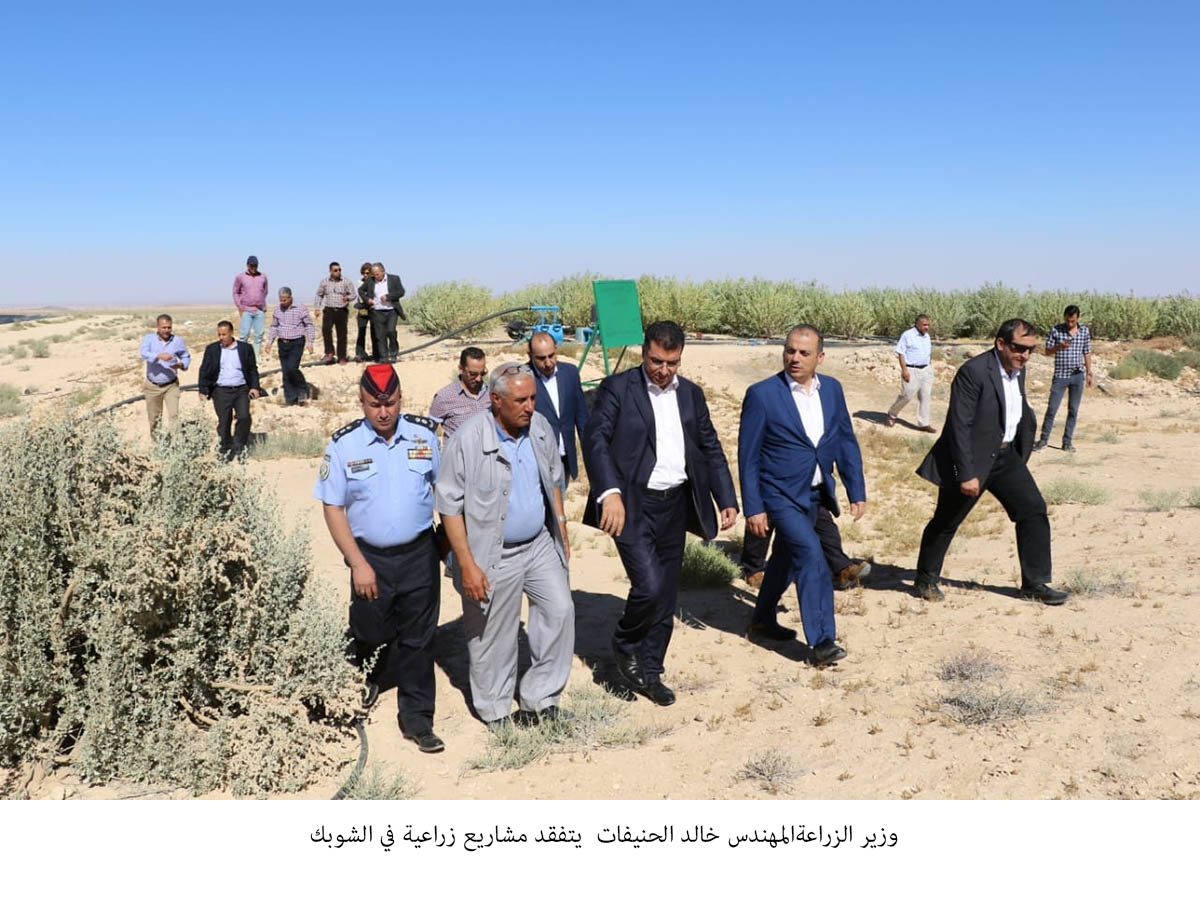 وزير الزراعة يتفقد مشاريع زراعية في الشوبك <br>