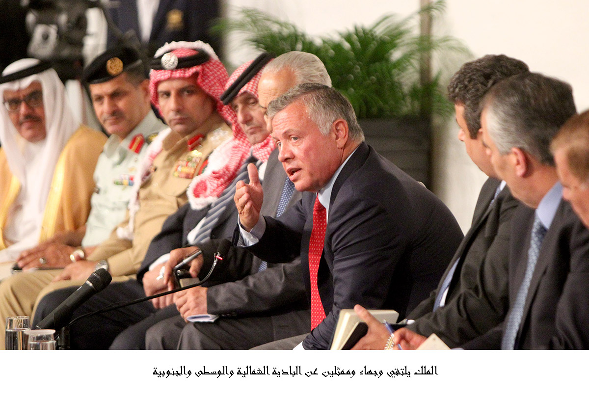 الملك يلتقي وجهاء وممثلين عن البادية الشمالية والوسطى والجنوبية <br>