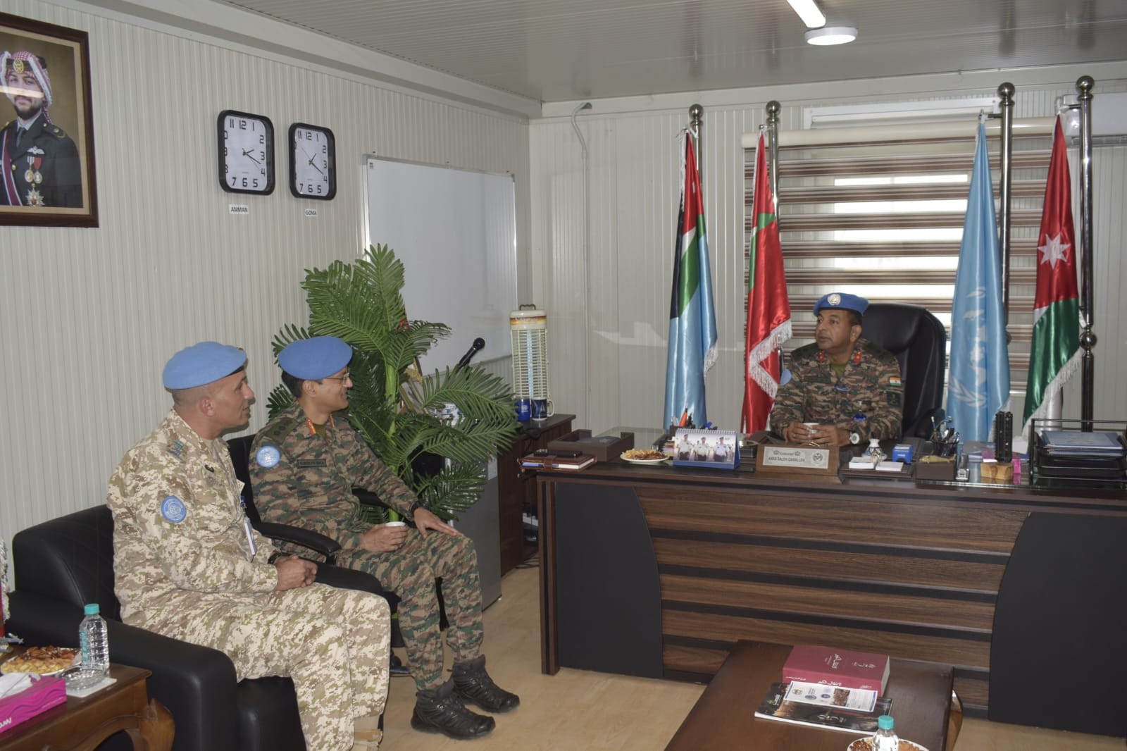 قائد القاطع الأوسط في بعثة دعم الاستقرار يزور وحدة الطائرات العامودية الأردنية/ الكونغو 1