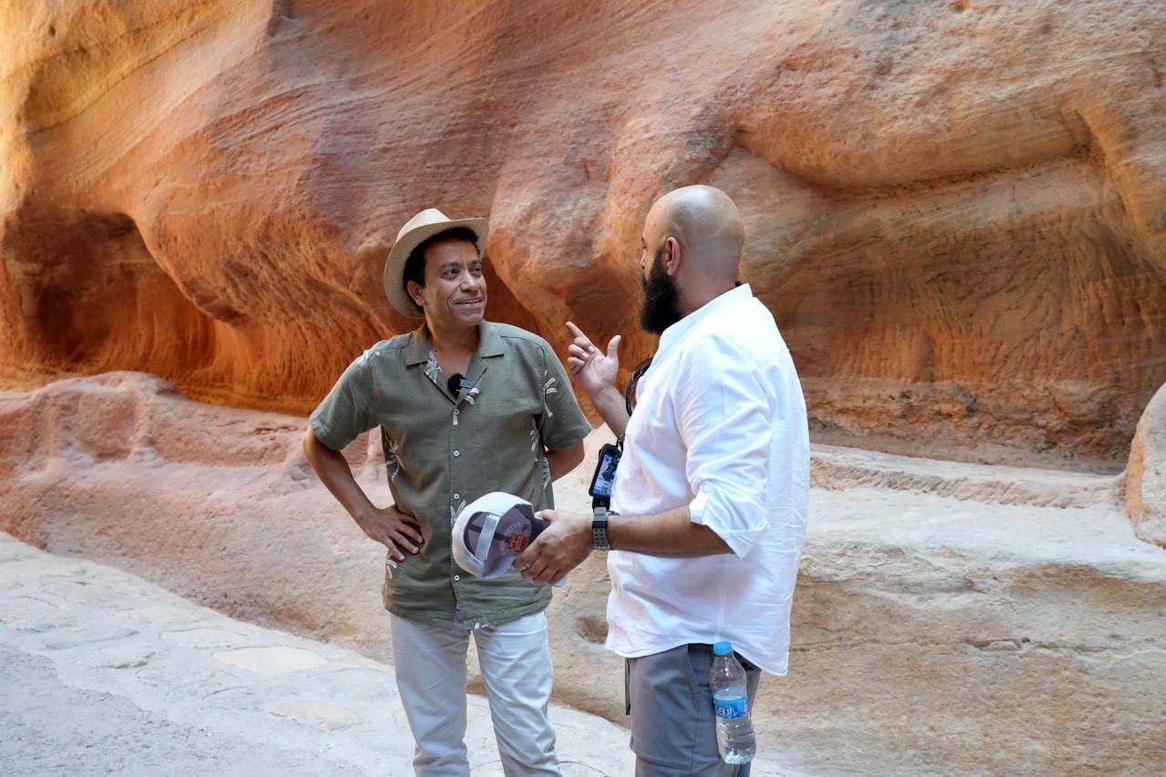 الفنان المصري سامح حسين يزور مدينة البترا الأثرية
