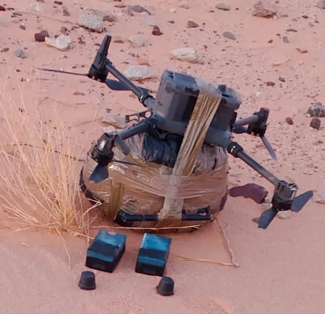 المنطقة العسكرية الجنوبية تحبط محاولة تهريب مواد مخدرة بواسطة طائرة مسيرة