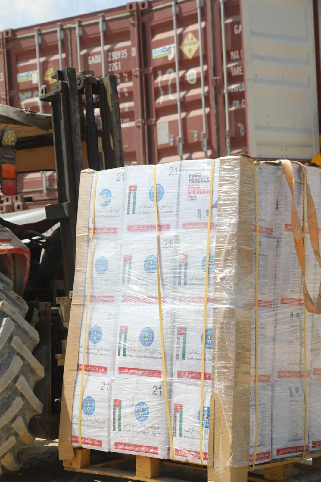 المستشفى الميداني الأردني جنوب غزة 7 يوزع مساعدات غذائية لأهالي القطاع