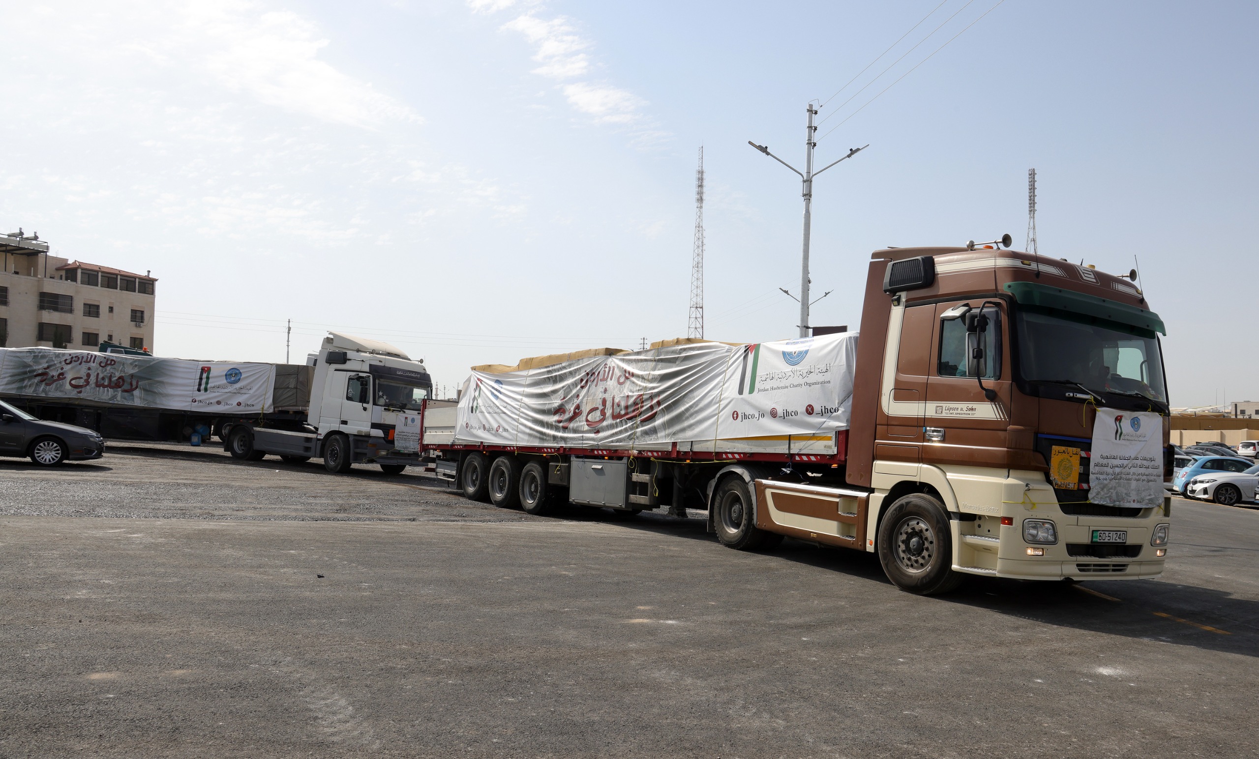 مهرجان الأردن العالمي للطعام يسير قافلة مساعدات ثالثة لقطاع غزة