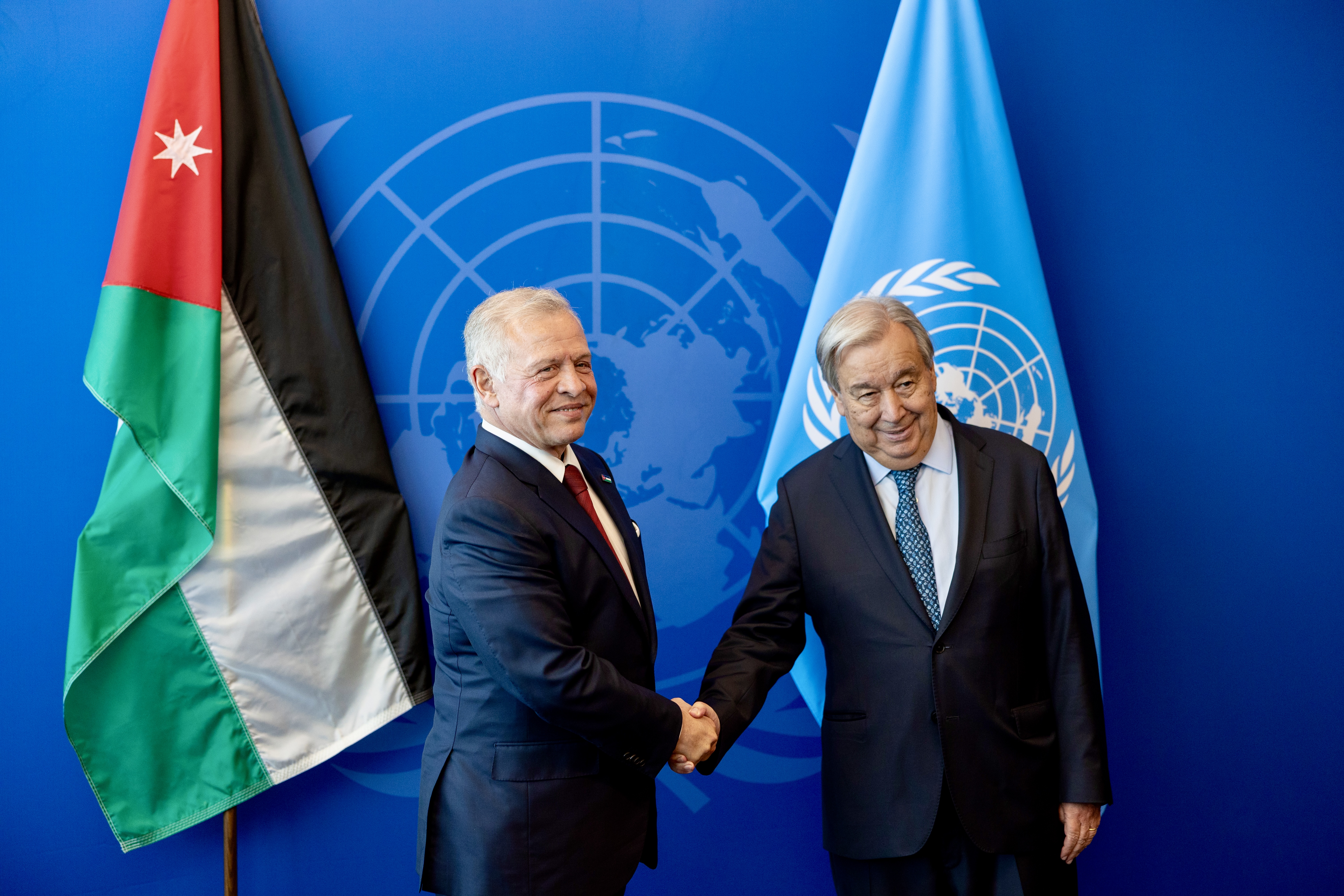 الملك يوجه نداء من نيويورك طالب فيه دول العالم أجمع بوقف المأساة الإنسانية في غزة