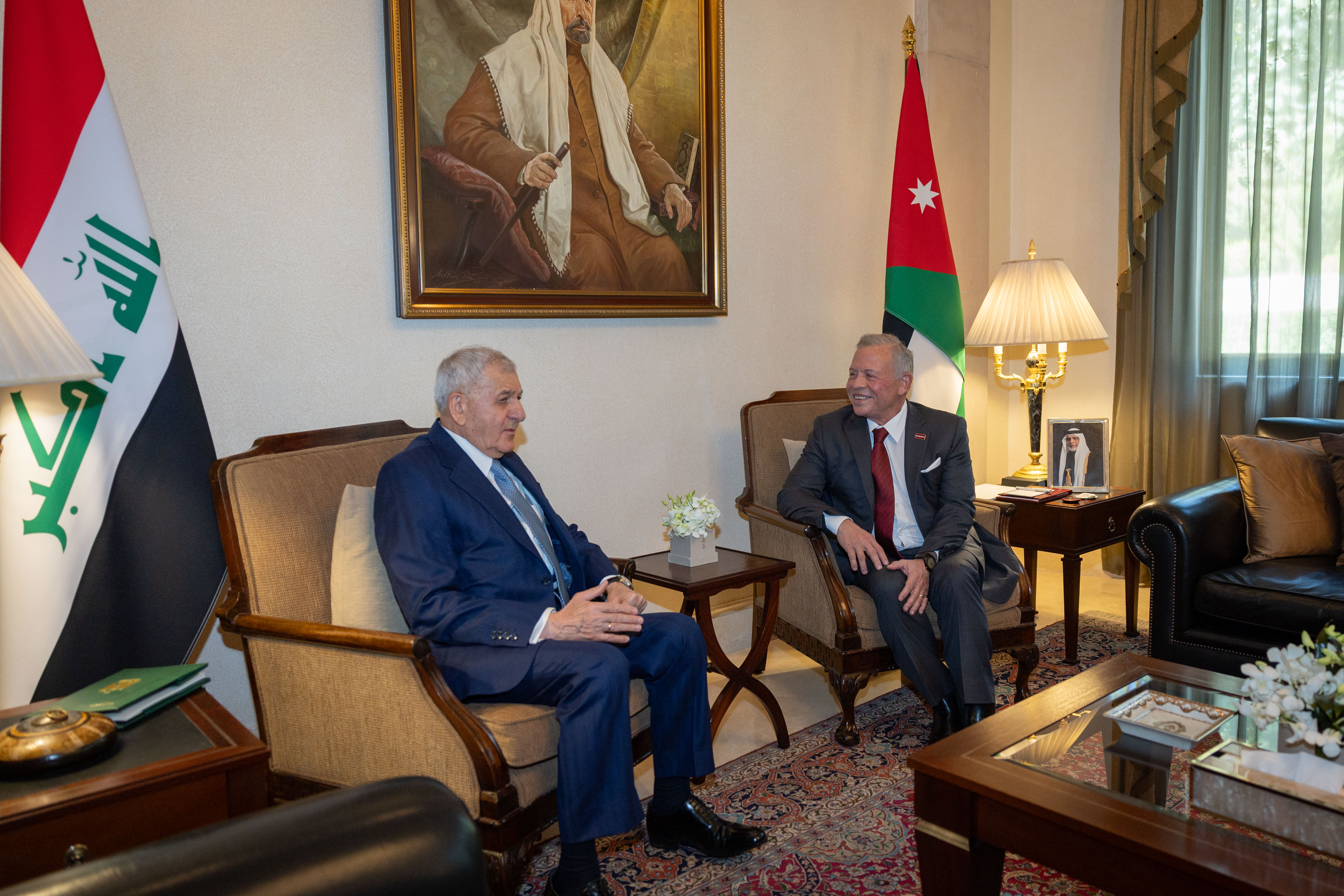 الملك والرئيس العراقي يعقدان لقاء في قصر بسمان