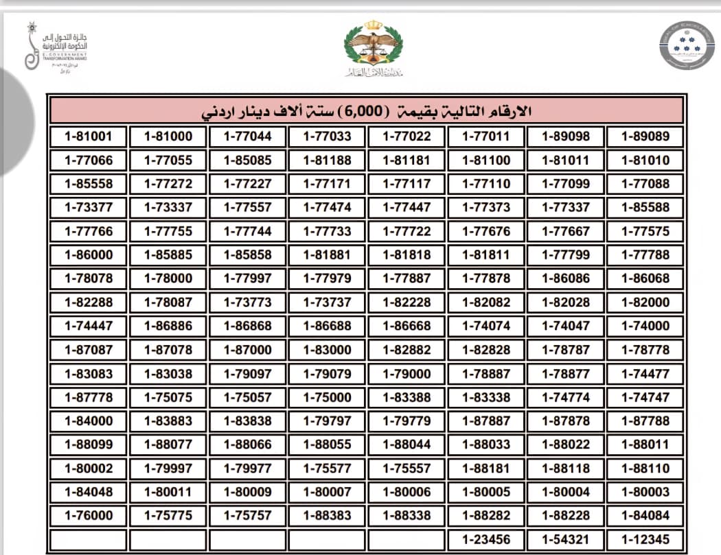 إدارة الترخيص تطرح نوعين من الأرقام الأكثر تميّزاً والمميزة للبيع المباشر