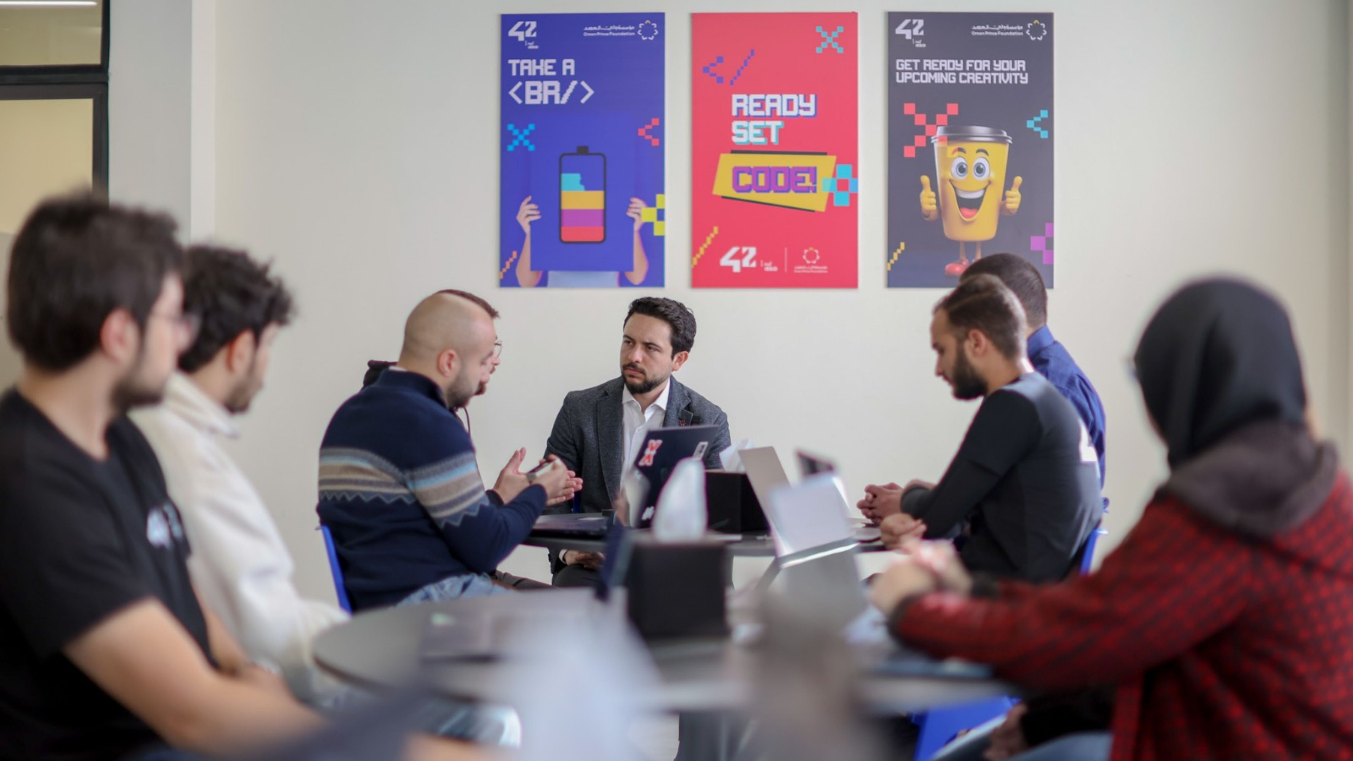 ولي العهد يفتتح مركز 42 إربد المتخصص في علوم الحاسوب والبرمجة