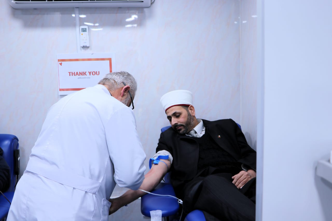 قاضي القضاة تنظم حملة للتبرع بالدم لصالح مركز الحسين للسرطان