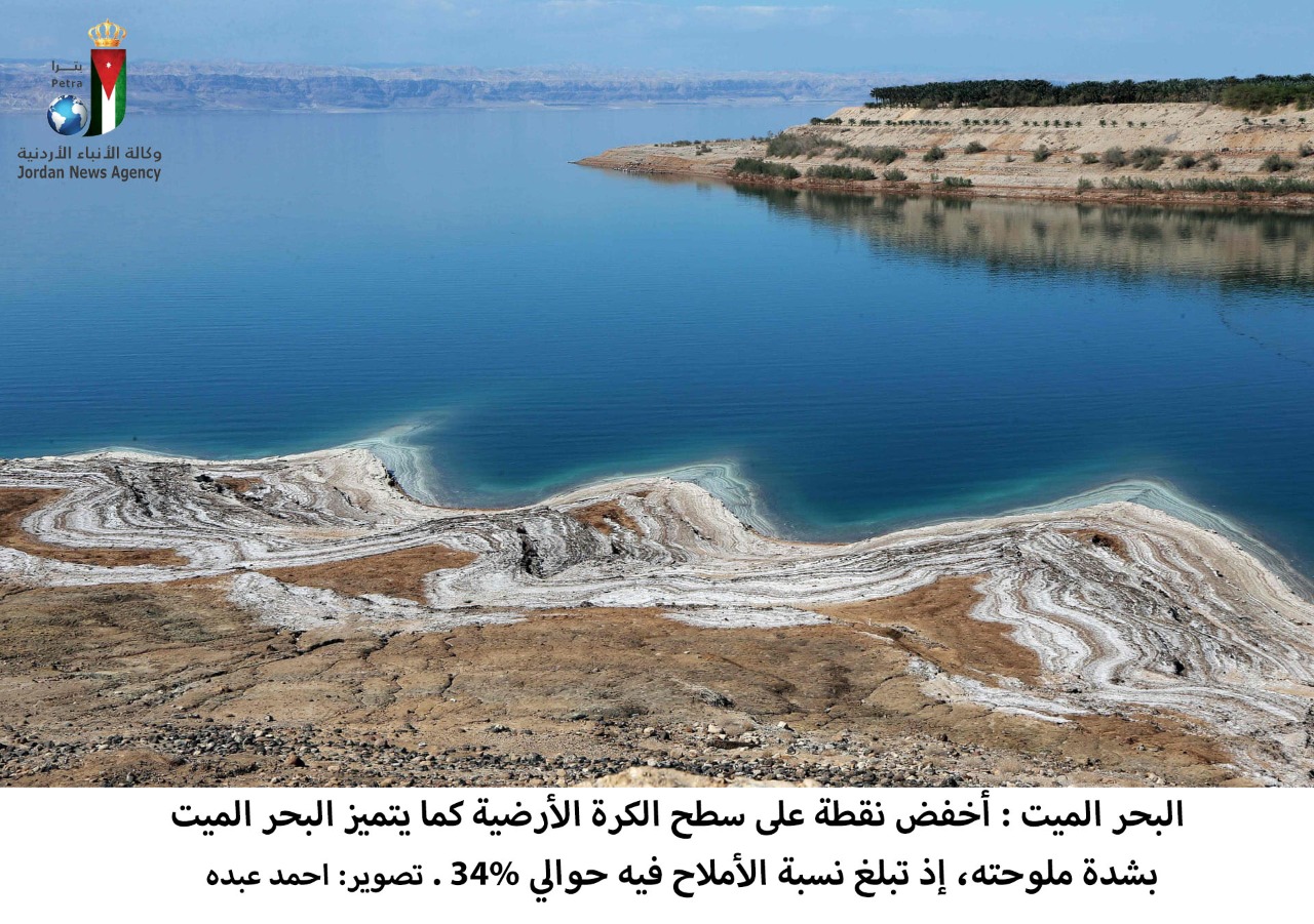 البحر الميت :اخفض نقطة على سطح الكرة الارضية